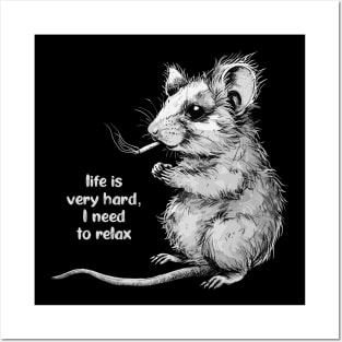 Funny Rat Smoking For Relax Posters and Art